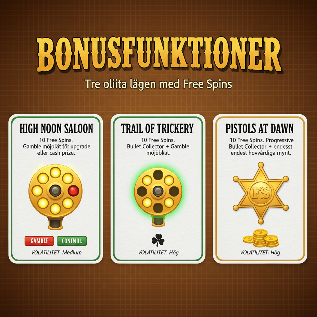 Le Cowboy bonusfunktioner — tre olika lägen med free spins