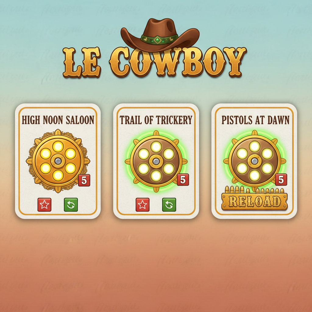 Le Cowboy bonusfunktioner - High Noon Saloon, Trail of Trickery och Pistols at Dawn