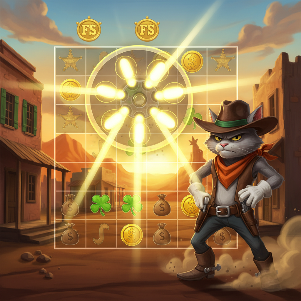 High Noon Saloon bonusläge i Le Cowboy – 10 free spins med ökad chans för Revolver Cylinders