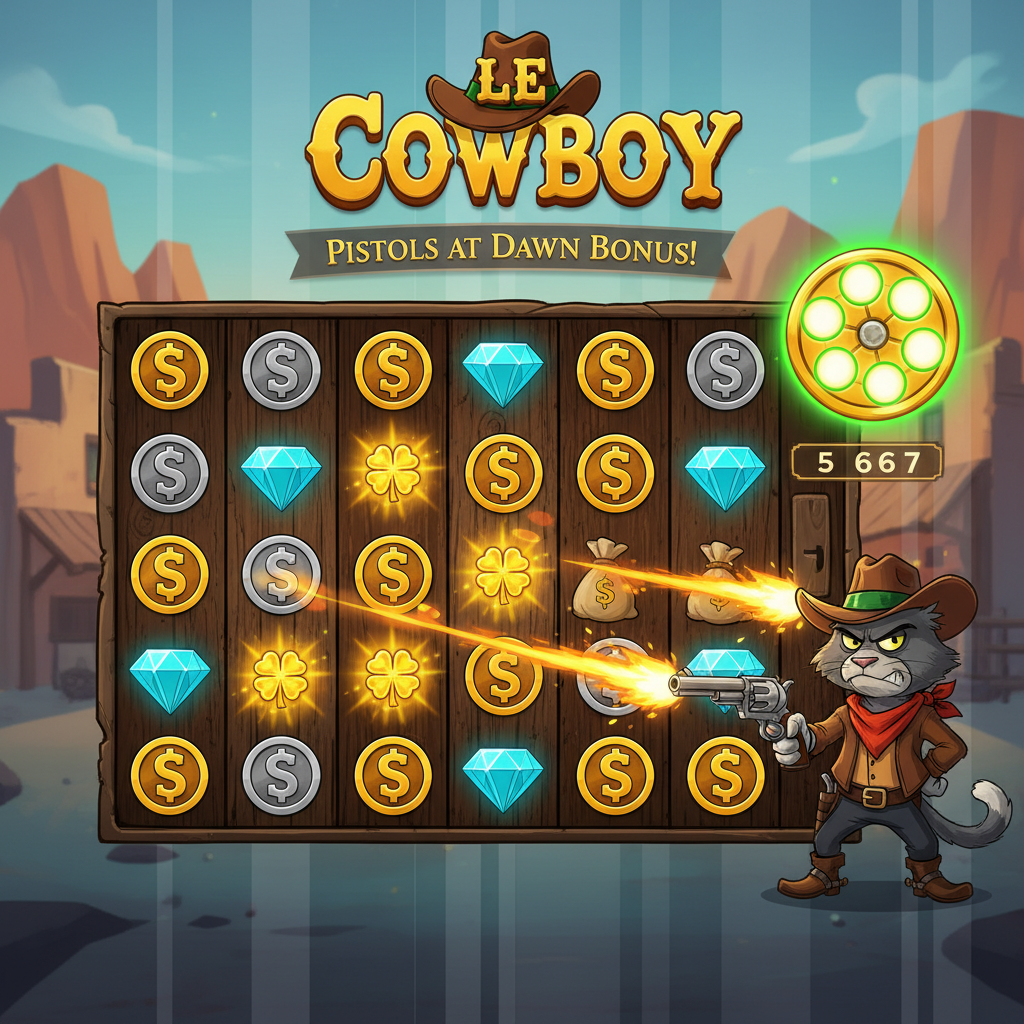 Pistols at Dawn bonusläge i Le Cowboy med progressiv Bullet Collector-strategi