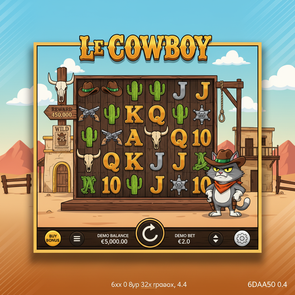 Le Cowboy – huvudspelskärm på smartphone