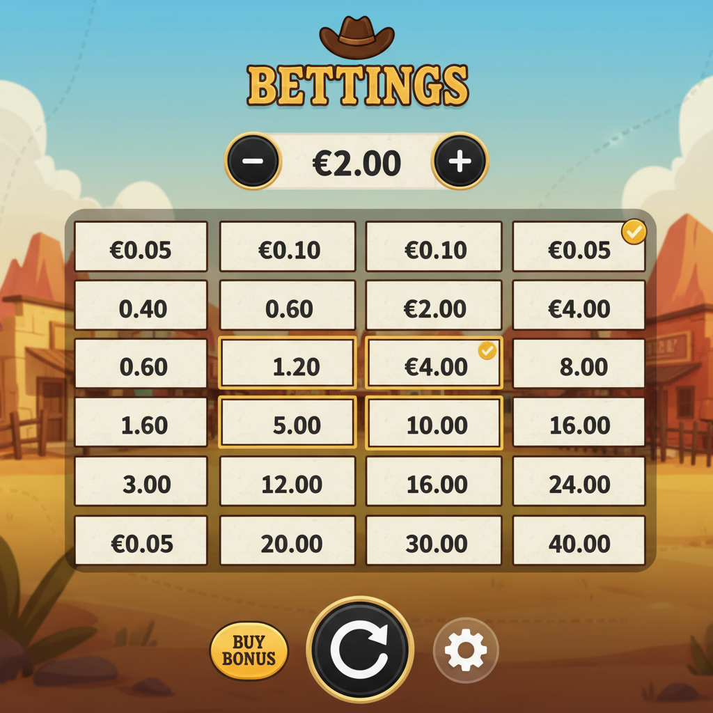 Le Cowboy – insatsinställningar på mobil