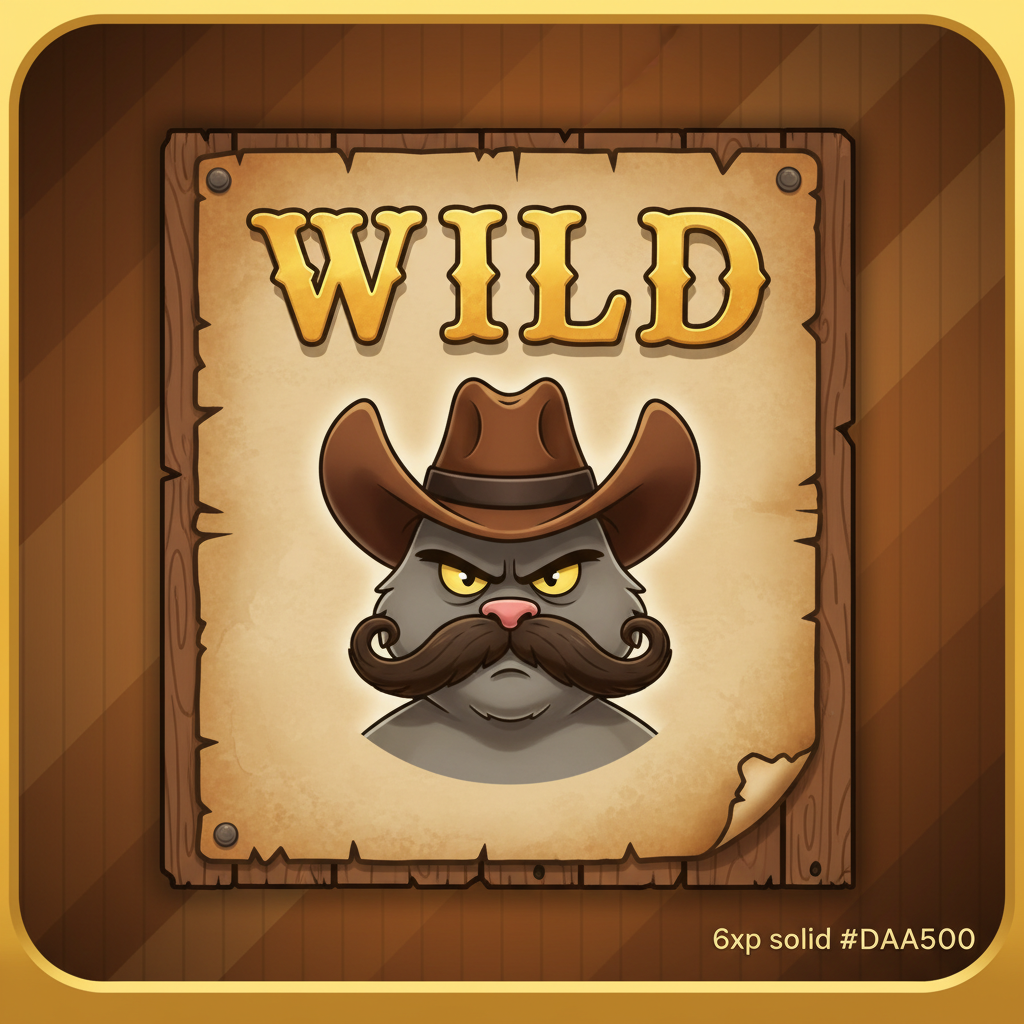 WILD-symbol i Le Cowboy — ersätter alla symboler och förvandlas till Revolver Cylinder